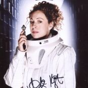 Doctor Who 8x10 photo signed by actress Alex Kingston. Tough signer. Good condition. All