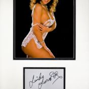 Linda Lusardi 20x11 overall mounted signature piece includes signed album page and glamour colour