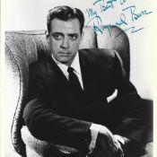 Raymond Burr signed 10x8 vintage black and white photo. Good condition. All autographs come with a