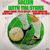 1966 World Cup Heros multi signed Soccer with the Stars Record sleeve signatures include Bobby Moore