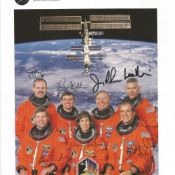 Space Shuttle Mission STS-110 multi signed colour photo signed by crew members Michael Bloomfield,