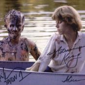 Friday the 13th Horror movie photo signed by actress Adrienne King and Ari Lehmann. VERY rare!. Good