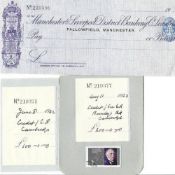 Sir Ernest Rutherford The Father of Nuclear Physics collection includes cheque book stubs