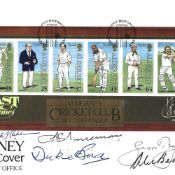 Cricket Legends multi signed Alderney Cricket Club FDC signatures include Gary Sobers , Richard