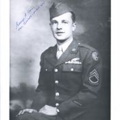 WW2 Hiroshima Enola Gay tail gunner George Caron signed 8x10 photo. Good condition. All autographs