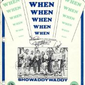 Showaddywaddy Fully Signed 'When' Sheet Music Cover By Malcolm 'The Duke' Allared, Romeo Challenger,