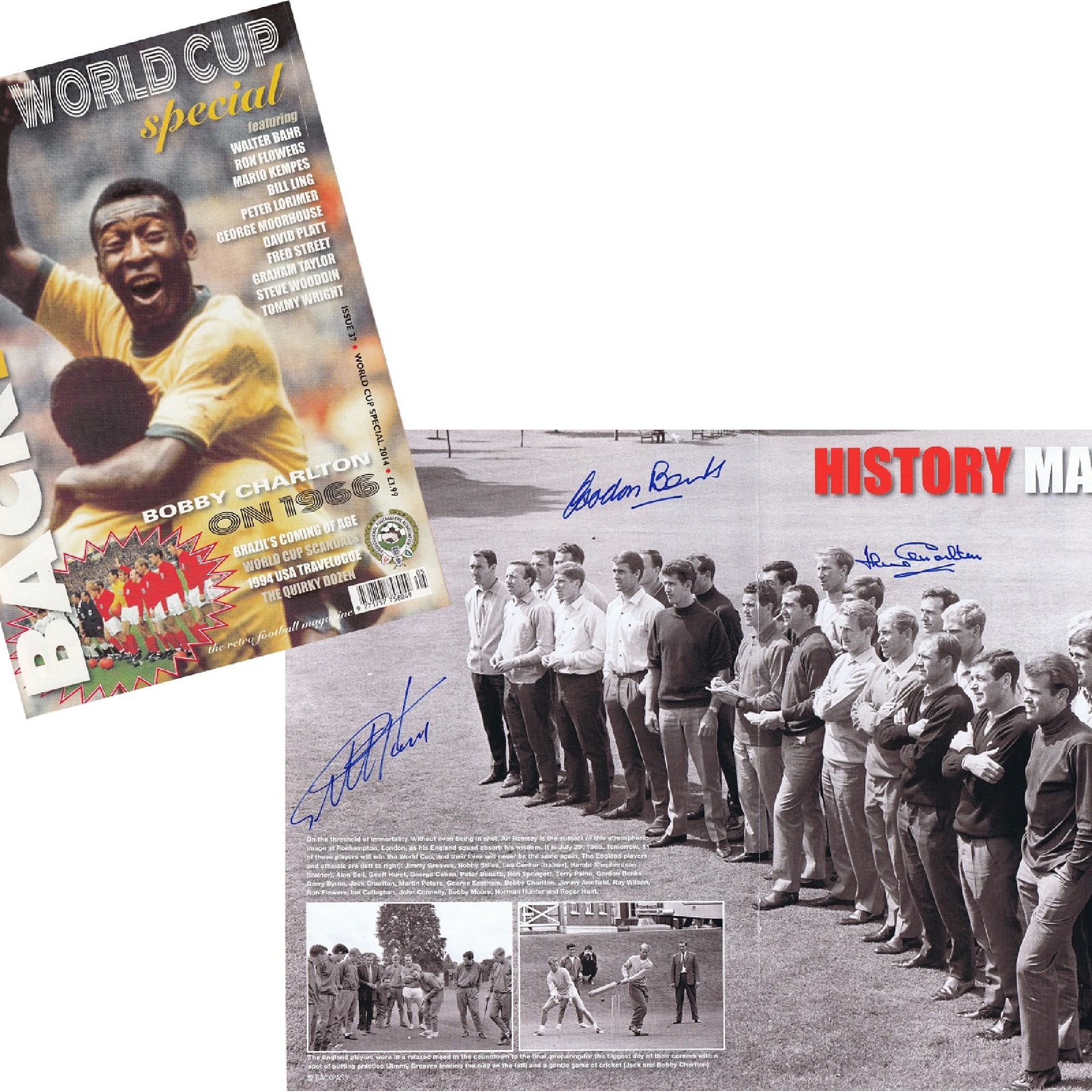 Autographed BACKPASS Magazine, A wonderful modern heavy-weight magazine issued for the 2014 World