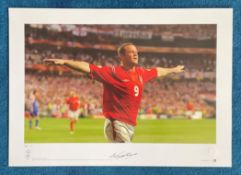 Football, Wayne Rooney signed 22x16 Pride of England Big Blue Tube colour print European