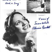 Adriana Caselotti signed Snow White 10x8 black and white promo photo inscribed With a Smile and a