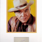 Lorne Greene, 1915-1987, Bonanza Actor 12x17 Mounted Album Page Signed By Lorne Greene With A Photo.