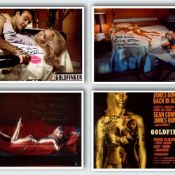Set of FOUR different Shirley Eaton signed Goldfinger 8x10 photos, one has been kissed!. Good