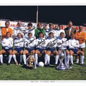 Autographed DERBY COUNTY 16 x 12 Edition - Col, depicting Derby County players and coaching staff