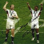 Matt Dawson and Jason Robinson Signed England Rugby 2003 World Cup Winners 8x10 Photo. Good