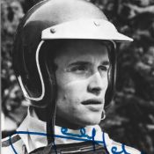 Jacky Ickx signed 6x4 black and white vintage photo. Belgian former racing driver who won the 24