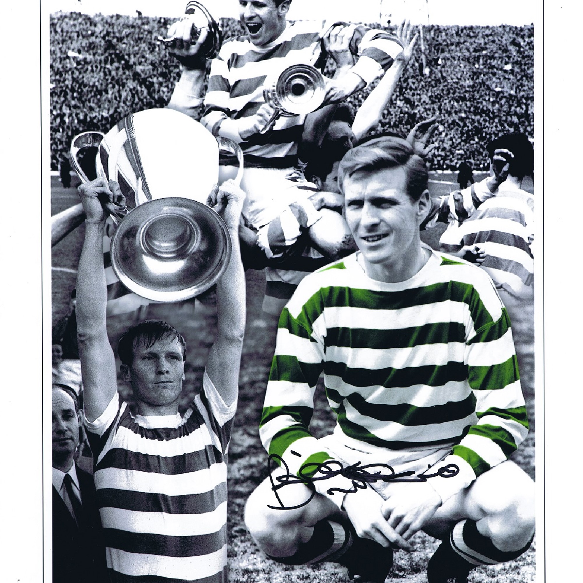 Autographed BILLY McNEILL 16 x 12 Montage Edition - Colorized, depicting a superbly produced montage