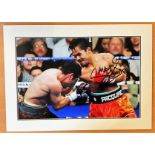 Boxer Manny Pacquiao Personally Signed 17x12 Colour Photo, Mounted to an overall size of 21x15.