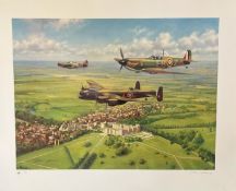 John Young Hand signed WW2 20x24 Colour Print Titled Per Ardua Ad Astra Limited Edition 218/495.
