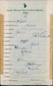 Cricket South Africa tour of Great Britain 1960 vintage official multi signed tour sheet 16