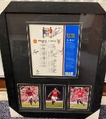 Football Manchester United Multi Signed Presentation Frame. Personally Signed by Anthony Martial,