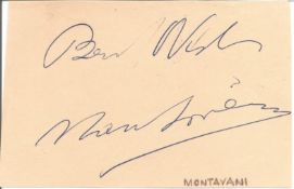 Mantovani signed 5x3 album page. Annunzio Paolo Mantovani ( 15 November 1905 - 29 March 1980),