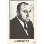 Alexi Sayle signed vintage 6x4 black and white promo photo. Alexei David Sayle (born 7 August