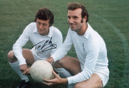 Autographed TREVOR CHERRY 12 x 8 photo - Col, depicting Cherry and his Leeds United team mate Roy