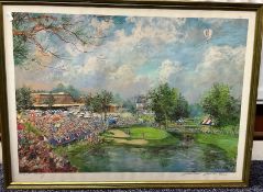 Rare Artist Proof Kamil Kubic Colour Golfing Print Personally Signed by the Artist in pencil in