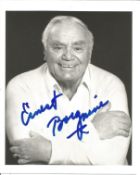 Ernest Borgnine signed 5x4 black and white photo. American actor whose career spanned over six