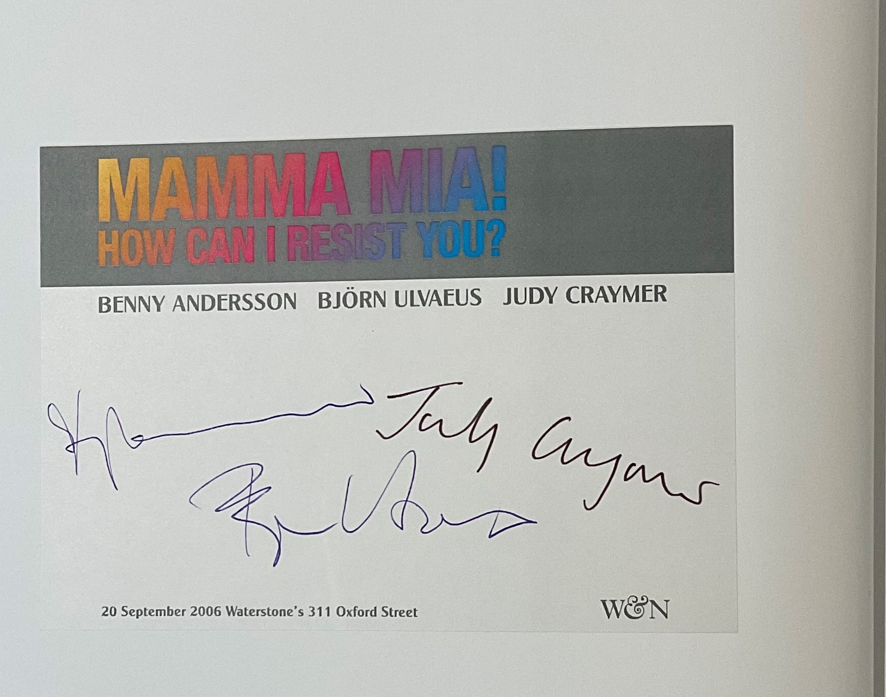 Mamma Mia Multi Signed Book Titled How Can I Resist You. A First Edition Hardback Book. Signed on - Image 2 of 2