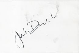Judi Dench signed 6x4 white index card. Dame Judith Olivia Dench, CH, DBE, FRSA (born 9 December