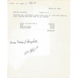 Anna Maria Alberghetti signed Expenses sheet dated March 24 1952 complete with vintage black and