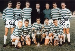 Autographed CELTIC 12 x 8 photo - Col, depicting Celtics 1967 European Cup winning team and