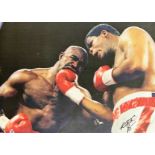 Boxer Riddick Bowe Personally Signed 32x24 Colour Canvas Print VS Evander Holyfield on 13th November