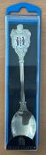 London silver plated Collectable spoon in plastic casing. Logo to the top reads London with two
