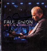 Paul Simon signed CD sleeve Live in New York City signature on cover 3 discs included. Good