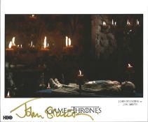 John Standing signed Game of Thrones 10x8 colour promo photo. Sir John Ronald Leon, 4th Baronet (