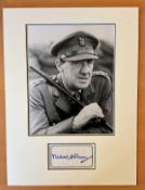 Actor Sir Michael Hordern CBE Personally Signed signature card, with 10x8 Black and white photo,