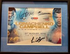 Boxing Promoter Eddie Hearn, Lomachenko and Campbell Signed Sky Sports Promotion 12x8 Colour