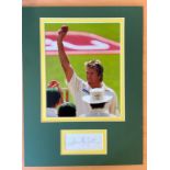 Cricket. Australian Cricketer Glenn McGrath Personally Signed Signature Piece with Photo, Mounted