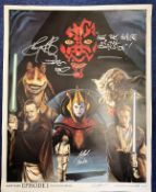 Star Wars Ray Park (Darth Maul) and Jake Lloyd (Anakin Skywalker) Personally Signed 20x16 Limited