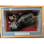 Boxing Legend Marco Antonio Barrera Personally Signed Black 10oz Boxing glove In Frame Measuring