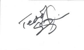 Teddy Sheringham signed 5x3 white index card. Edward Paul Sheringham, MBE (born 2 April 1966) is