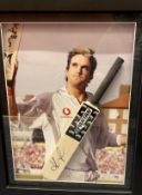 Cricket Kevin Pietersen Personally Signed Miniature Spartan Cricket Bat with 17x14 Colour Photo of