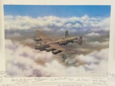 World War II print 18x14 titled Wings of Victory signed in pencil by the Artist John Seerey Lester