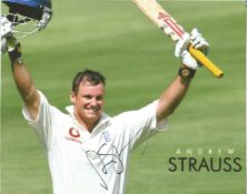 Andrew Strauss signed 10x8 colour photo. Sir Andrew John Strauss OBE, Kt (born 2 March 1977) is a