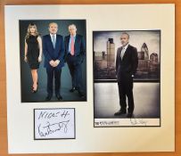 The Apprentice Sir Alan Sugar, Karen Brady and Nick Hewer Personally Signed Presentation Mount.