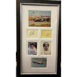 Motor Racing Brothers David and Gary Brabham Signed signature cards with photos in a presentation