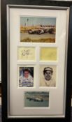 Motor Racing Brothers David and Gary Brabham Signed signature cards with photos in a presentation