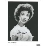 Rita Moreno signed 10x8 black and white photo. Puerto Rican-born American actress, dancer, and