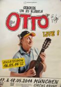 German Comedian Otto Waalkes Signed Live show Poster. Show was on 17 and 18th May 2014 at Circus